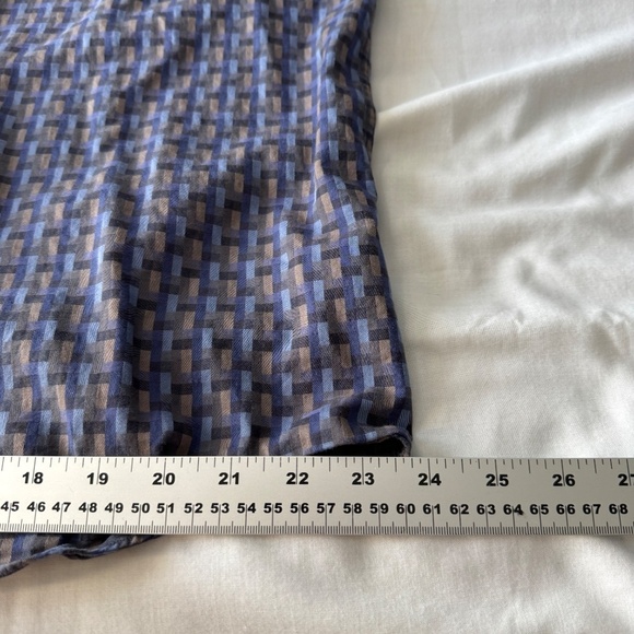 Pronto Uomo Men's‎ Long Sleeve Button Shirt Abstract Check Blue Size XXL Office - Picture 11 of 12